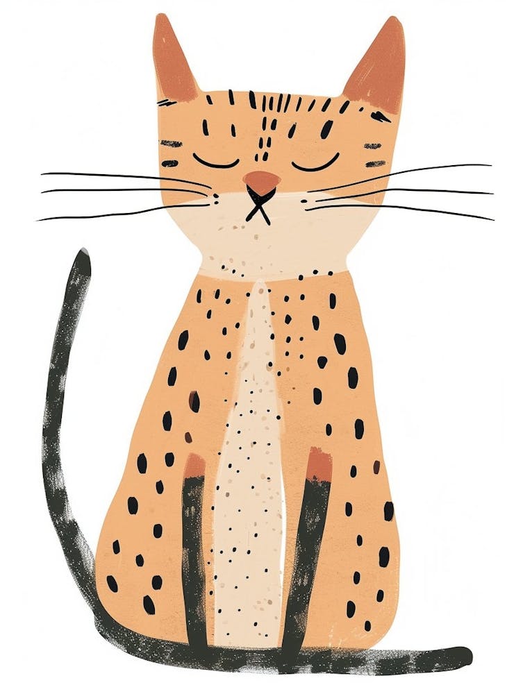 Savannah Cat Clipart Illustration 1