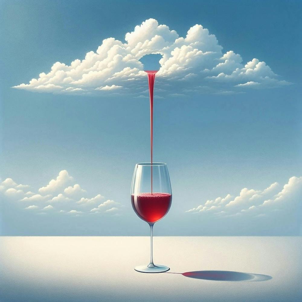 Wine Pouring From A Glass