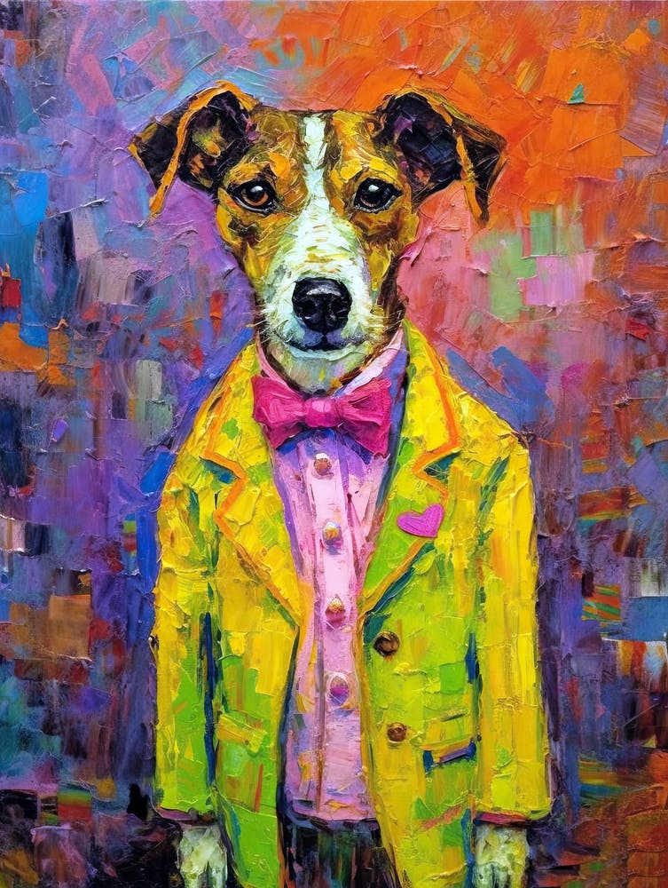 Tail Wagging Wonderland; Dog Inspired Oil Art