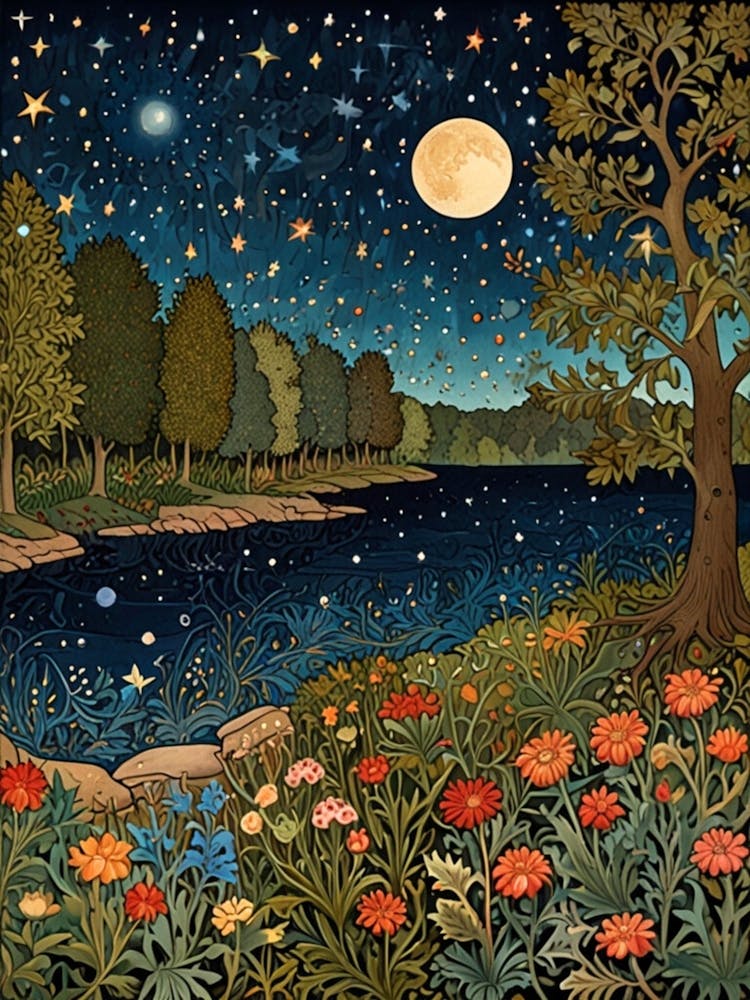 William Morris Night At The Lake