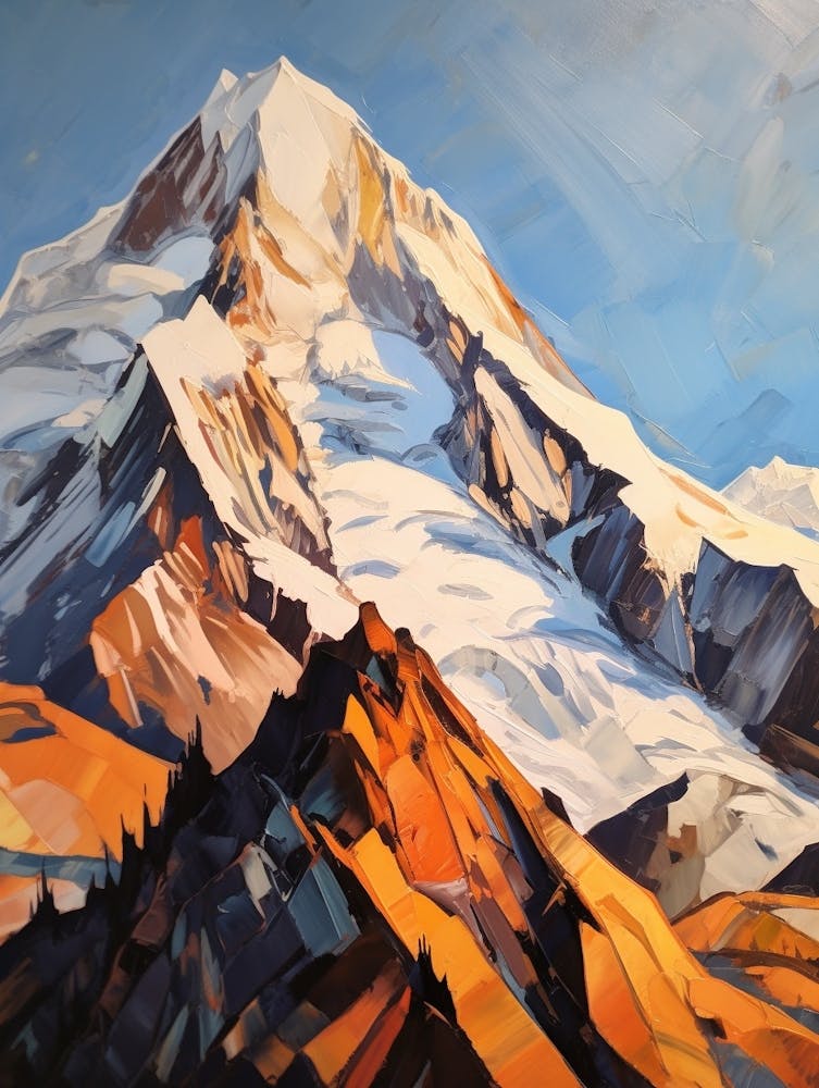 Aoraki Mount Cook New Zealand 3 Mountain Painting