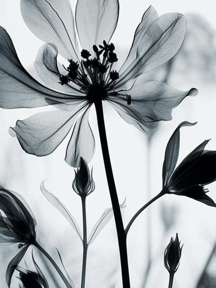 Black And White Flower Silhouette 9