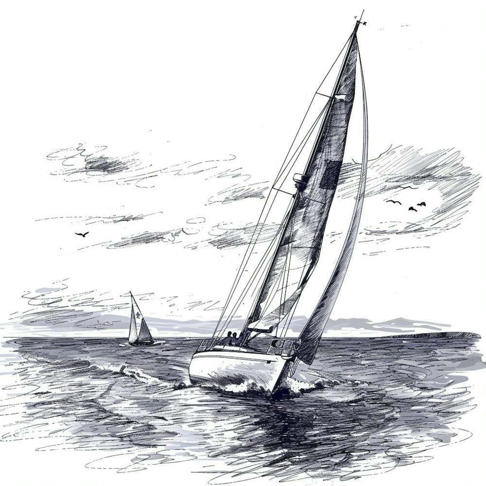 Sailboat Sailing In The Ocean