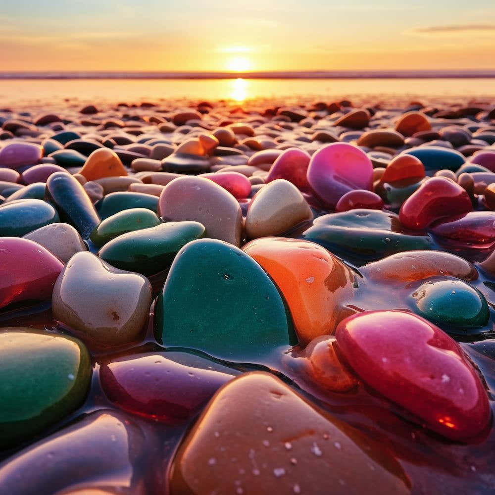 Pebbles At Sunset 2