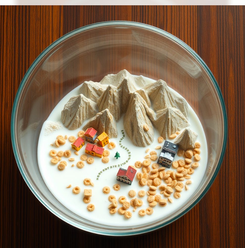 Miniature Village In A Bowl