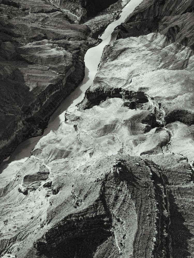 Abstract Grand Canyon Landscape Black & White