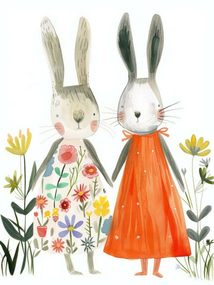 Bunnies In The Garden
