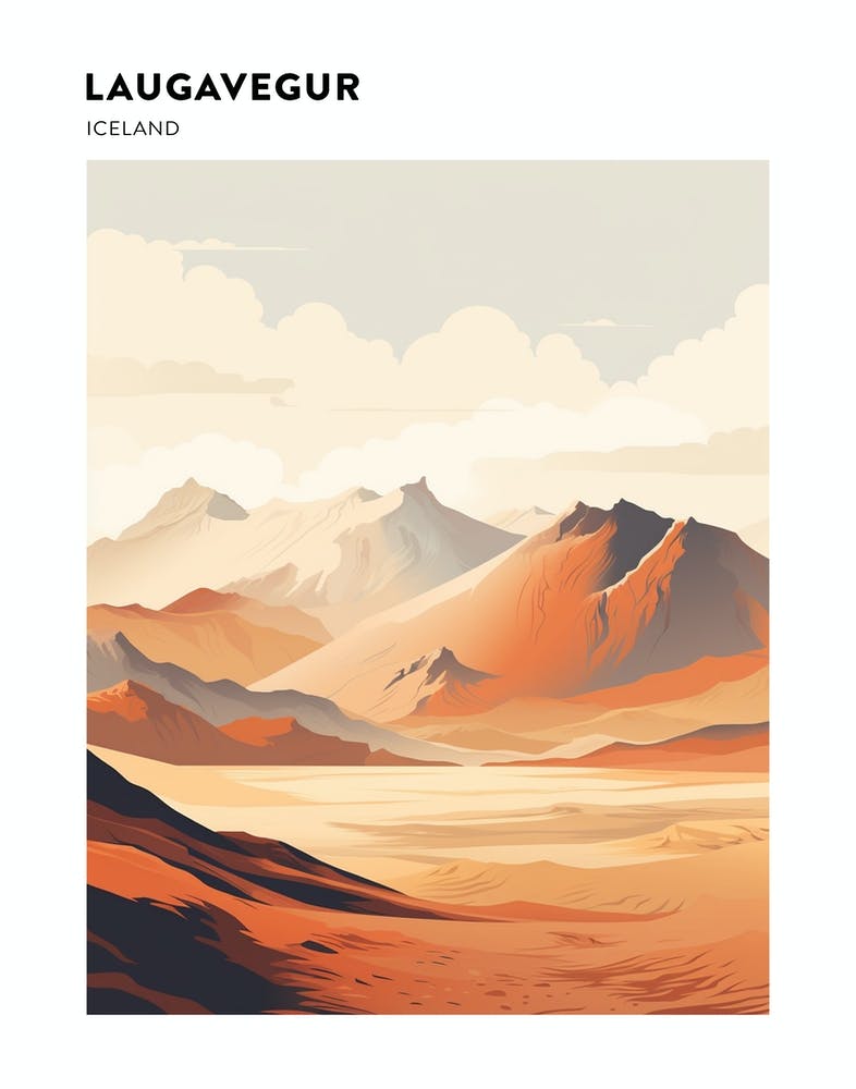 Laugavegur Iceland 1 Hiking Trail Landscape Poster