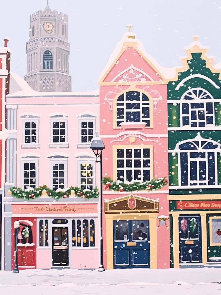 Ireland Dublin Travel Christmas Painting