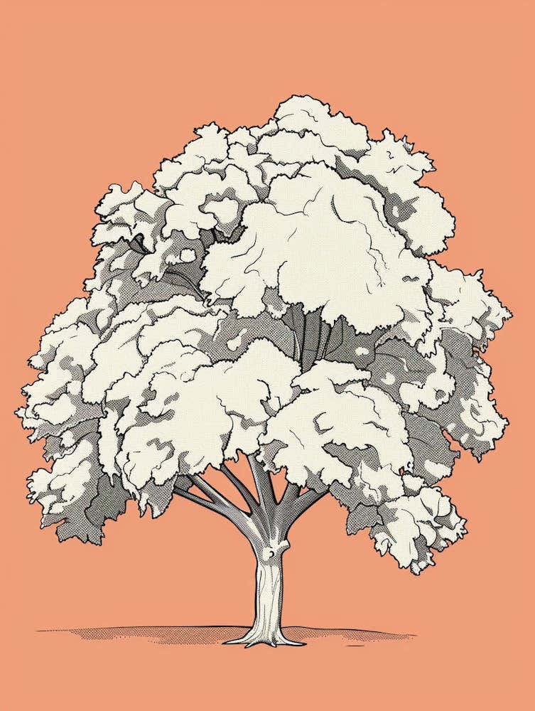 Chestnut Tree Minimalistic Drawing 3