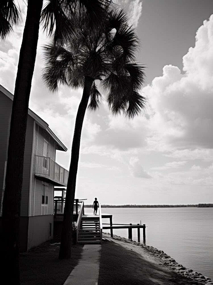 Florida, Black And White Analogue Photograph 1