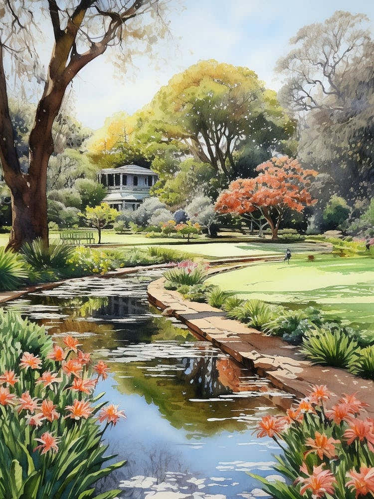 Adelaise Botanical Gardens Australia Watercolour 1