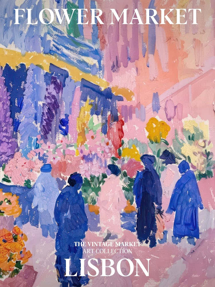 Vintage Flower Market Painting Lisbon 2