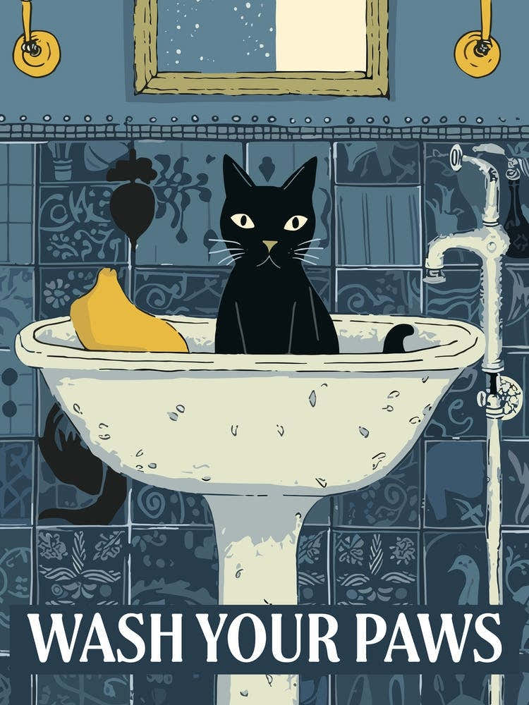 Wash Your Paws Cat Bathroom
