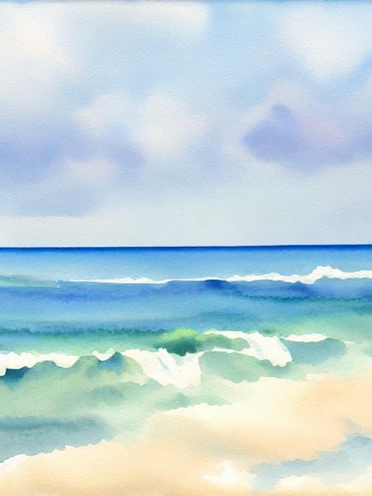Crane Beach, Barbados Watercolour