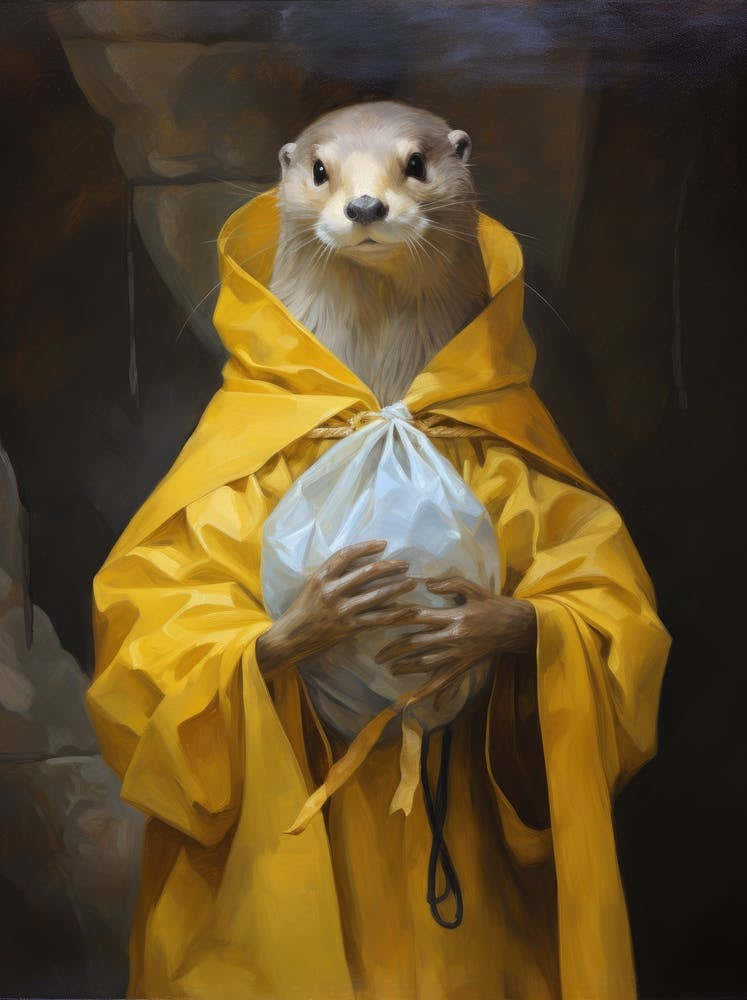 Otters In Yellow