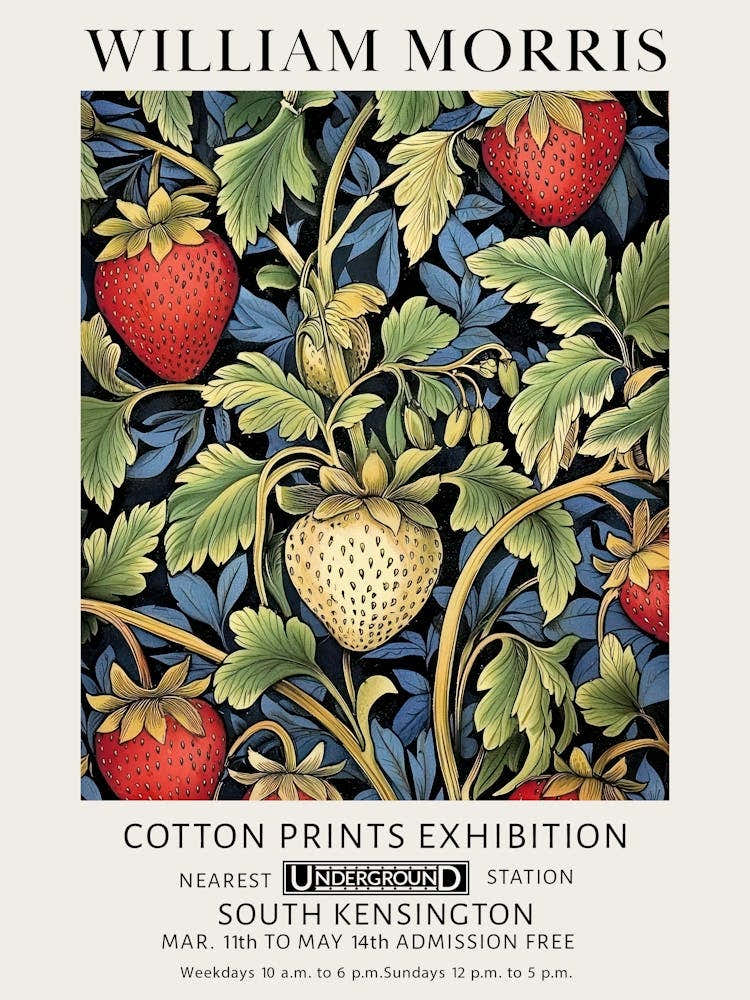 William Morris Strawberries Vintage Exhibition