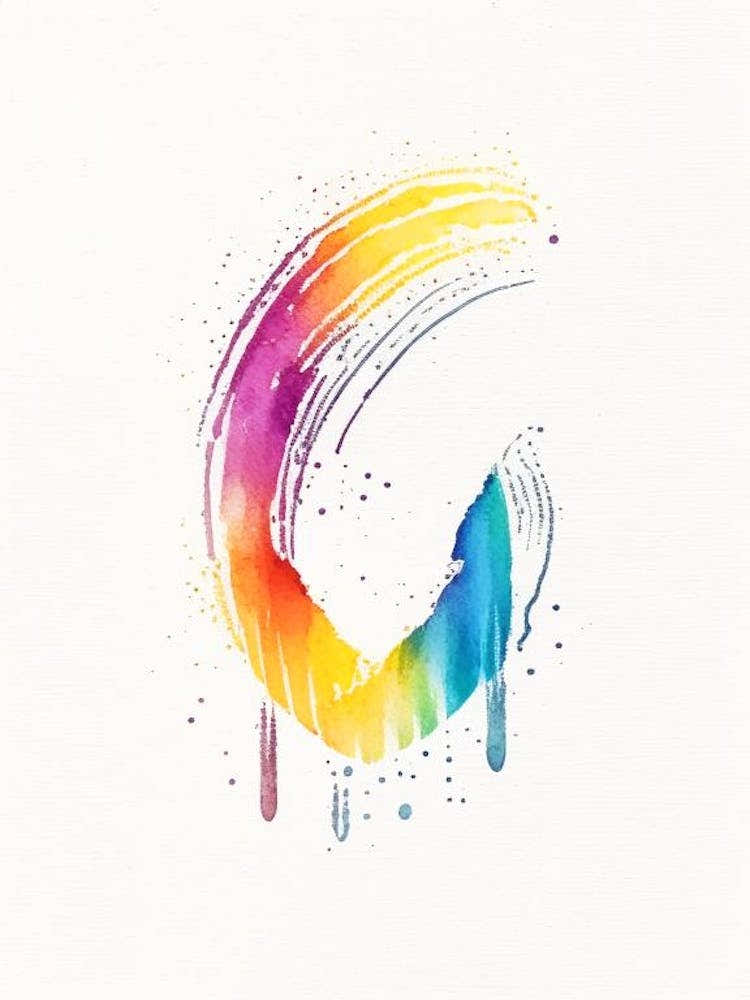 Rainbow Symbol 1 Minimal Watercolour