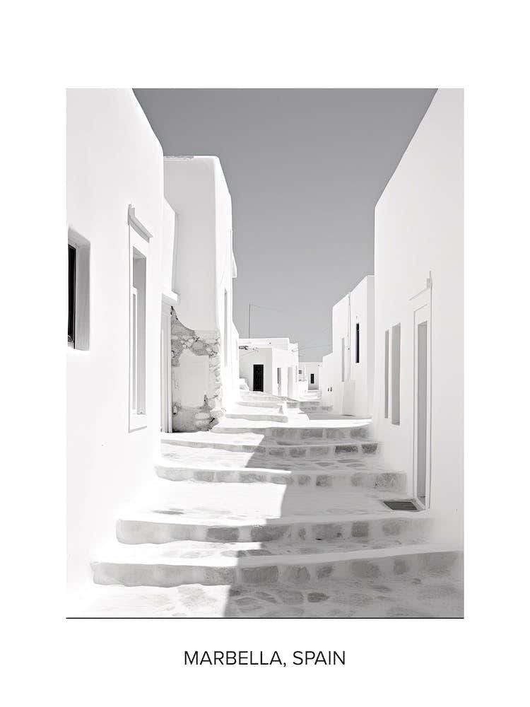 Poster Of Mykonos, Greece, Photography In Black And White 2