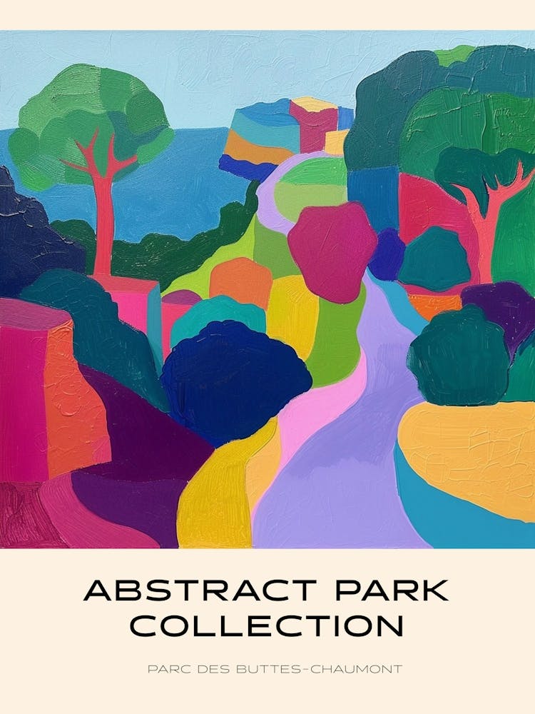 Abstract Park Collection Poster Parc Des Buttes Chaumont Paris 1