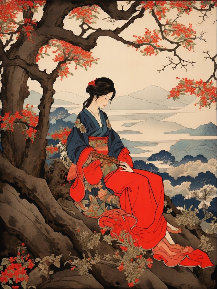 Osorezan Japan Vintage Travel Art 1