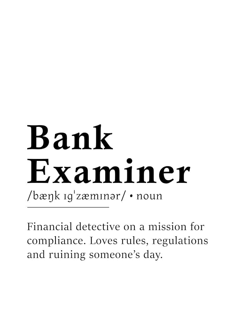 Bank Examiner Definition Poster - Dictionary