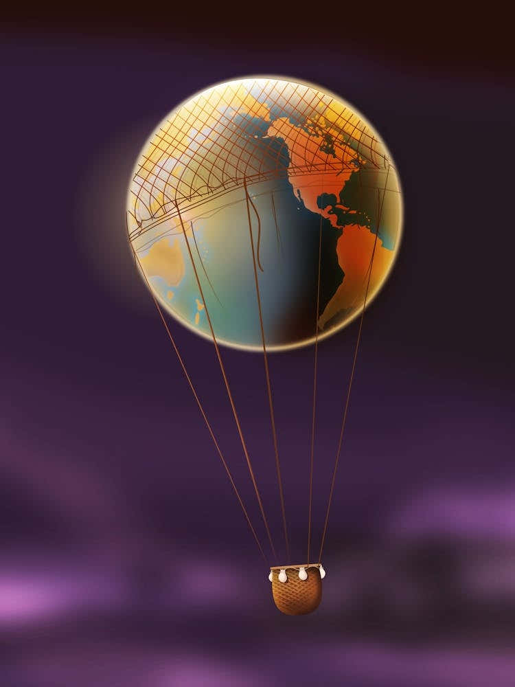 Earth In A Hot Air Balloon