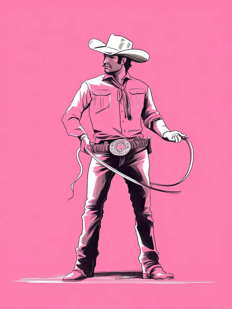 Cowboy Pink Background