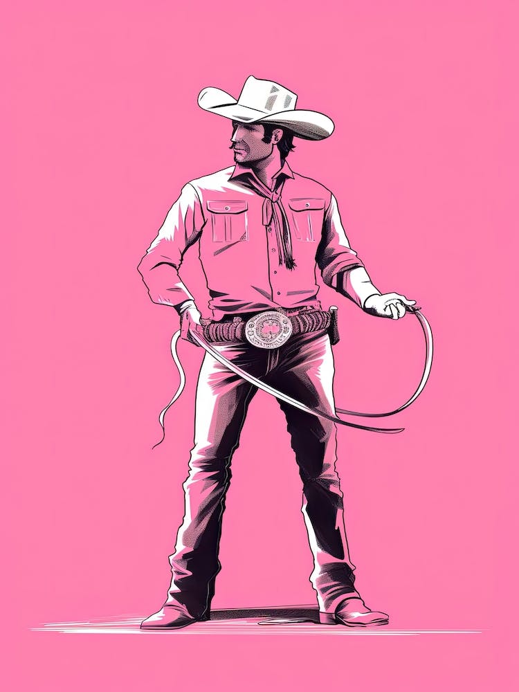 Cowboy Pink Background
