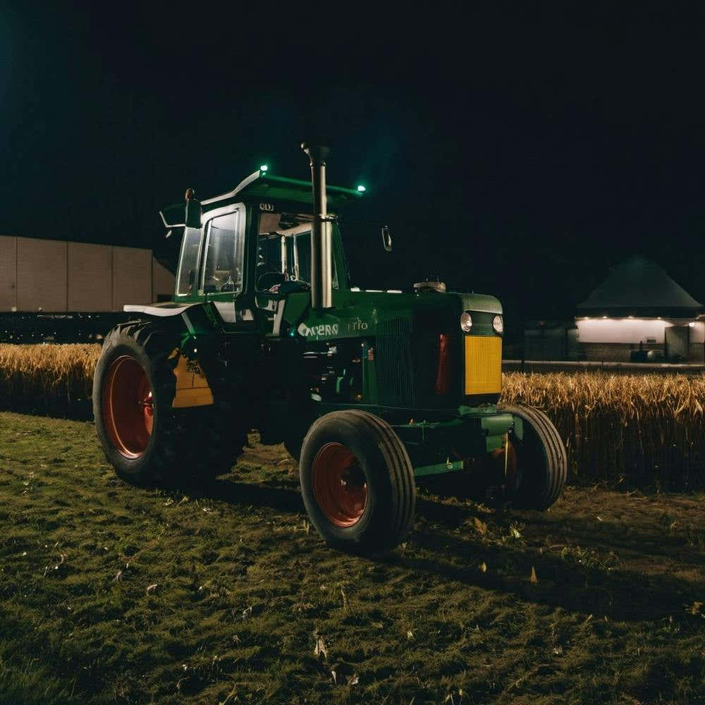 Tractor At Night