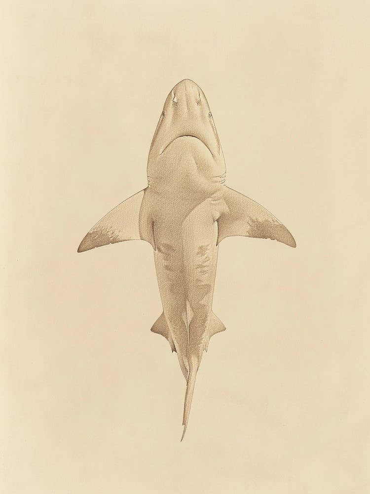 Vintage Nurse Shark Pencil Illustration 2