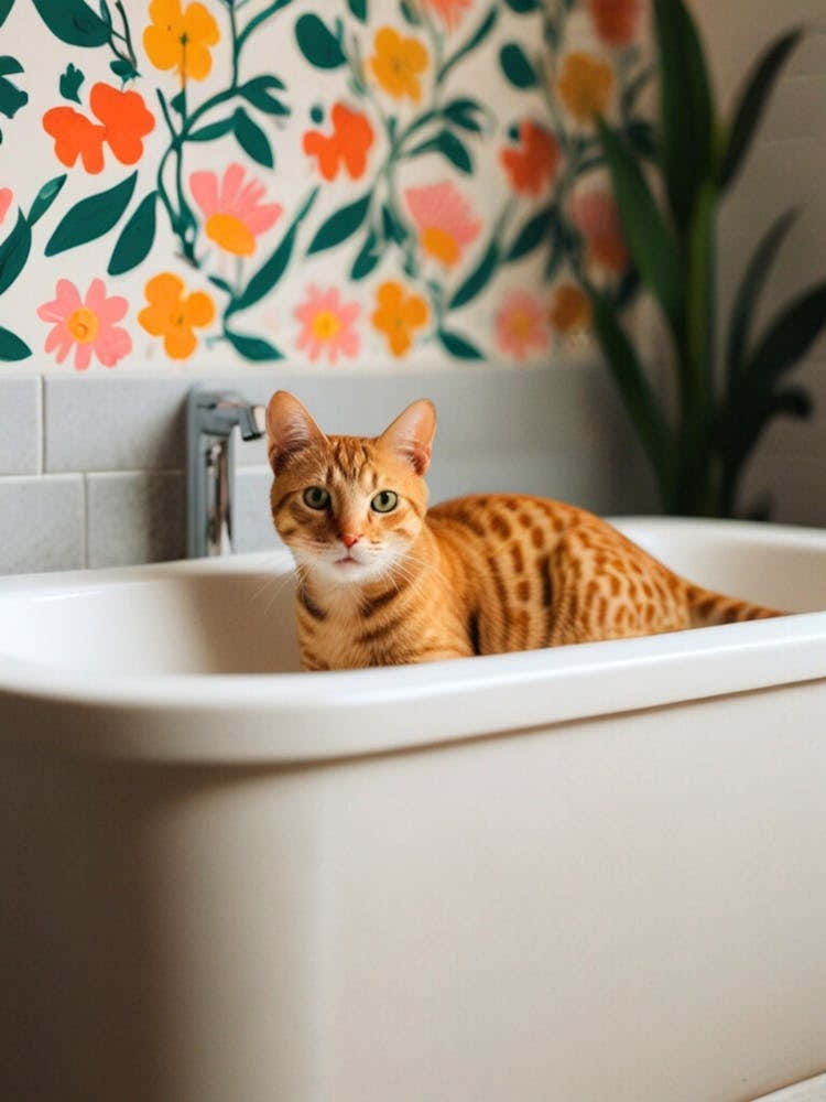 Cat In A Bathtub