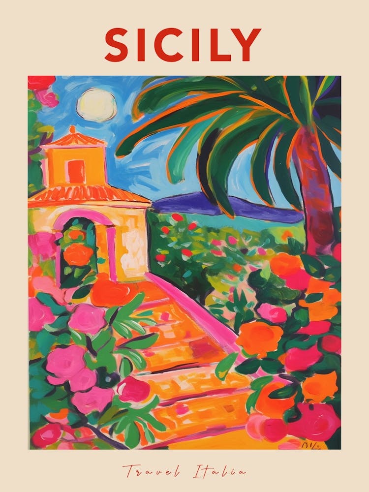 Sicily Italia Travel Poster