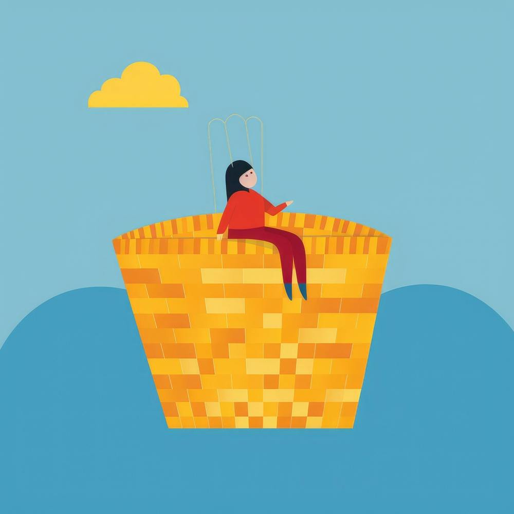 Woman Sitting In A Basket 1