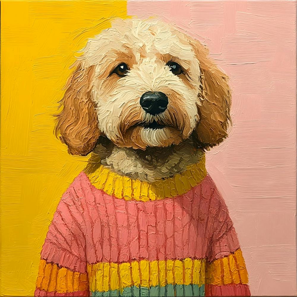 Goldendoodle Yellow And Pink 2