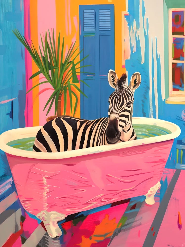 Zebra Print Maximalist Bathroom
