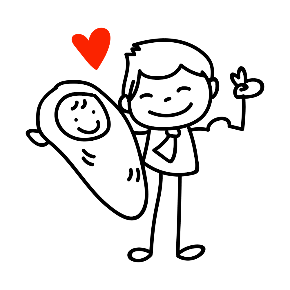 Family Father And Newborn White Fill