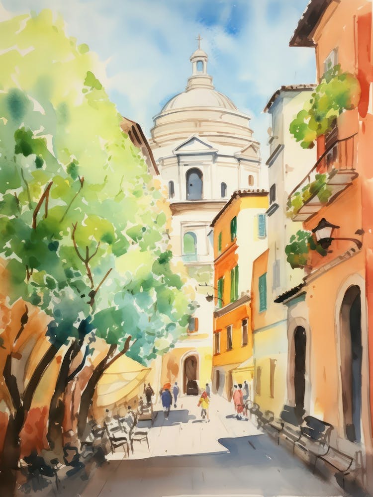 Rome, Italy Watercolour Streets 8