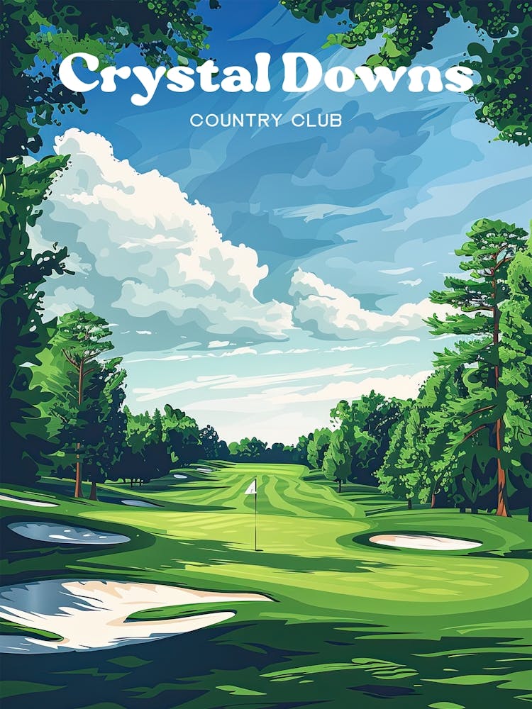 Crystal Downs Golf Course Digital Travel Art