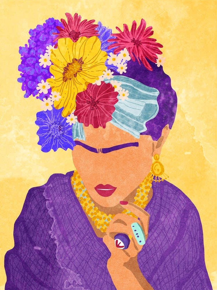 Frida and flowers
