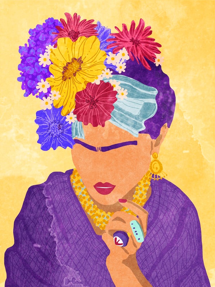 Frida and flowers