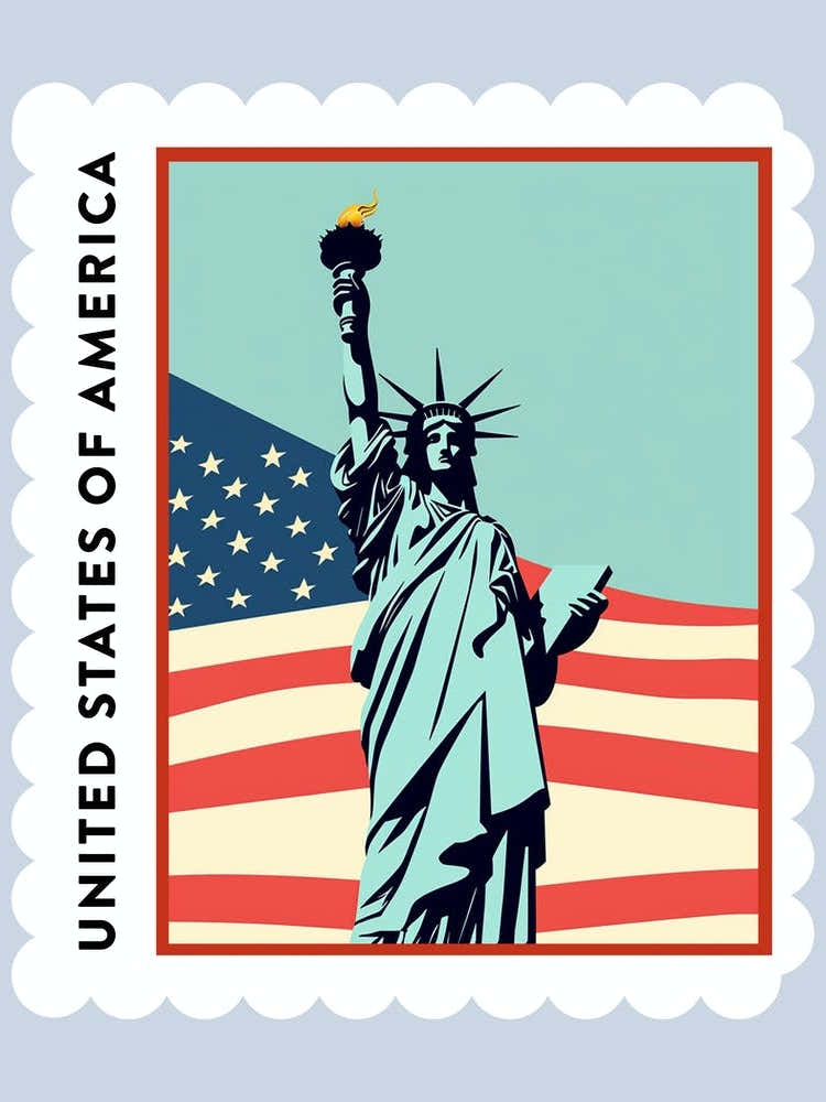 United States Of America Travel Stamp Poster