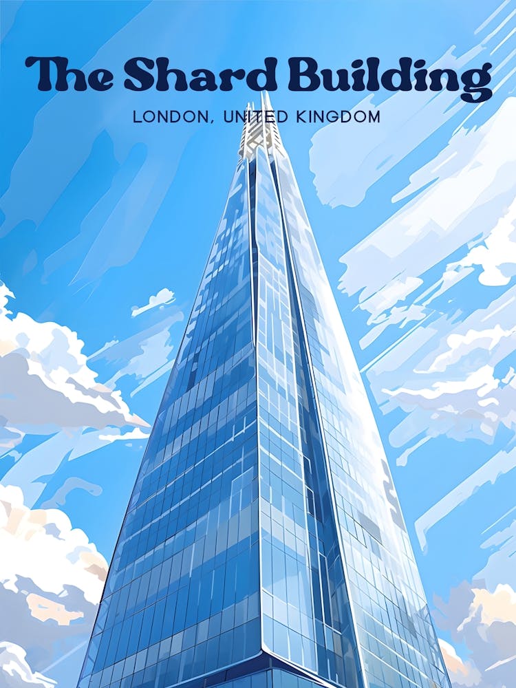 The Shard Building London Architecture Travel Illustration