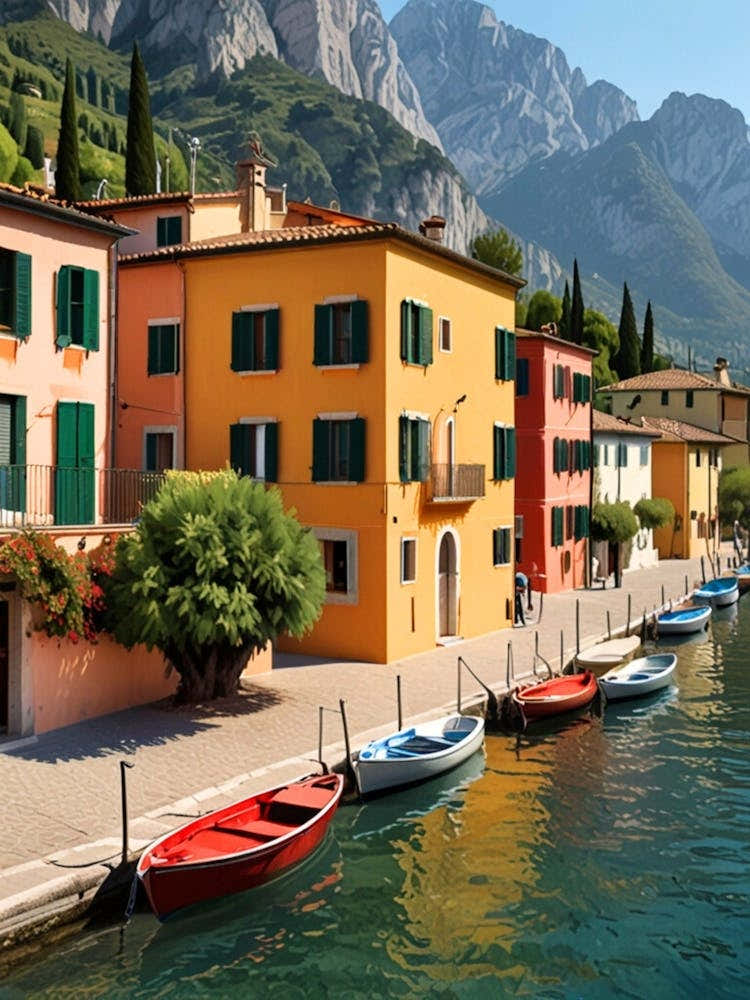 Colorful Houses On Lake Como 1