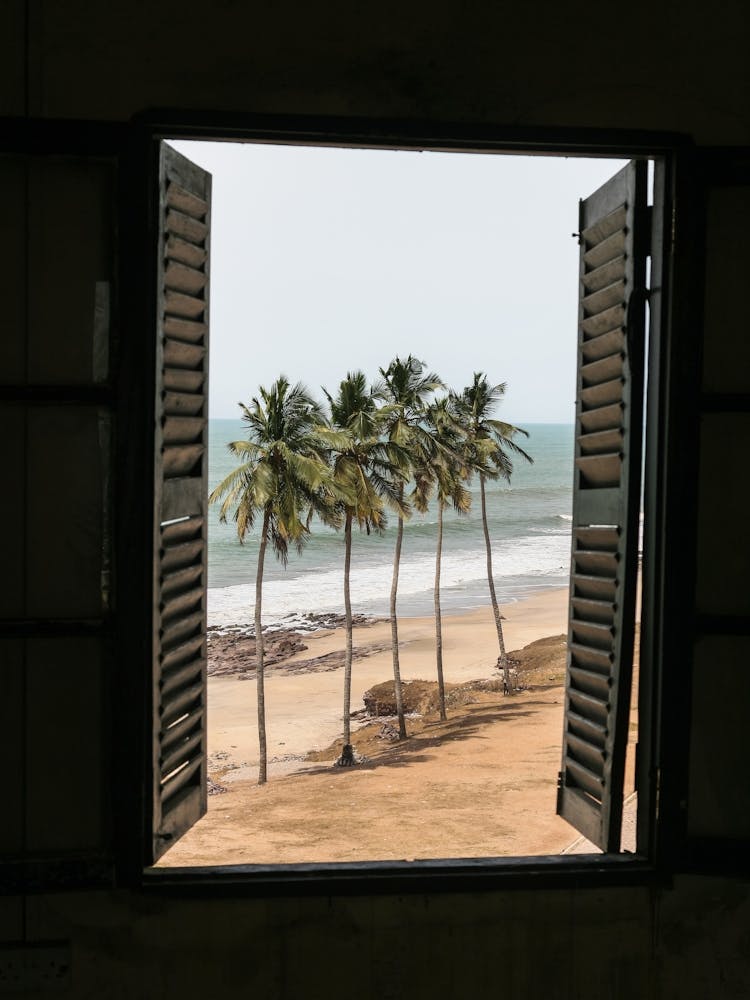 View From A Window On The Beach Of Ghana