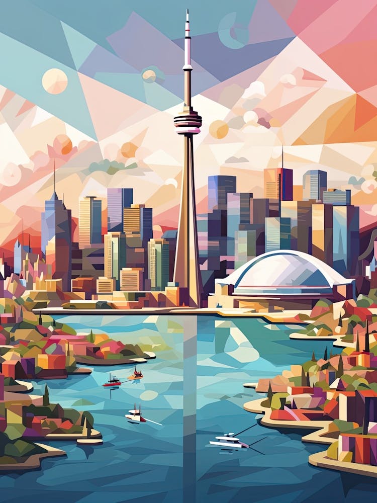 Toronto, Canada, Geometric Illustration 3