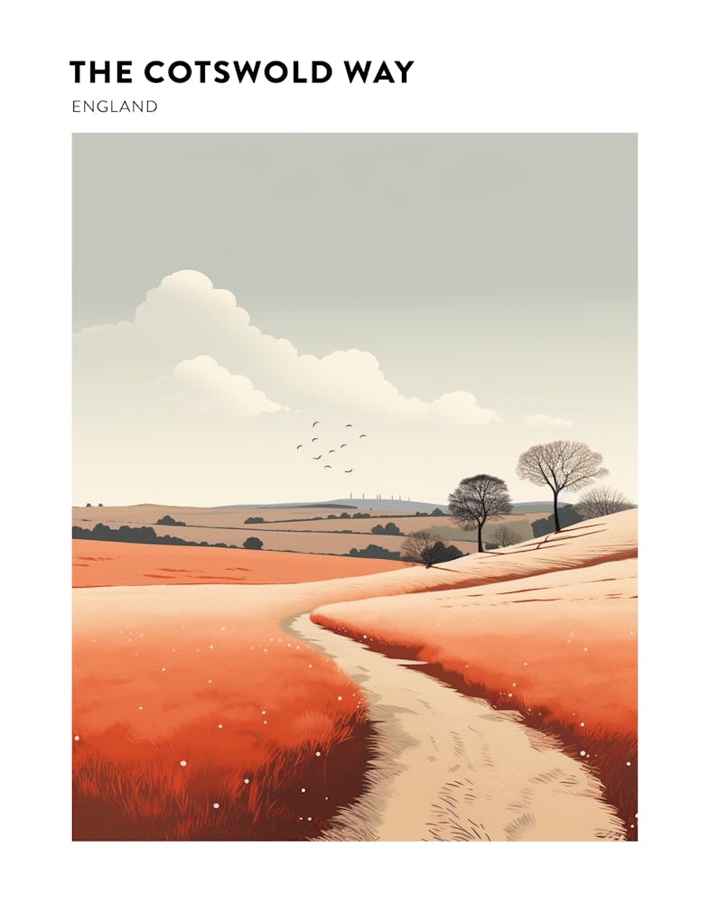 The Cotswold Way England 3 Hiking Trail Landscape Poster