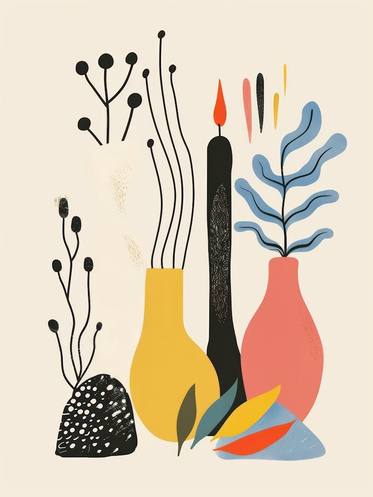 Abstract Candles Flowers 2