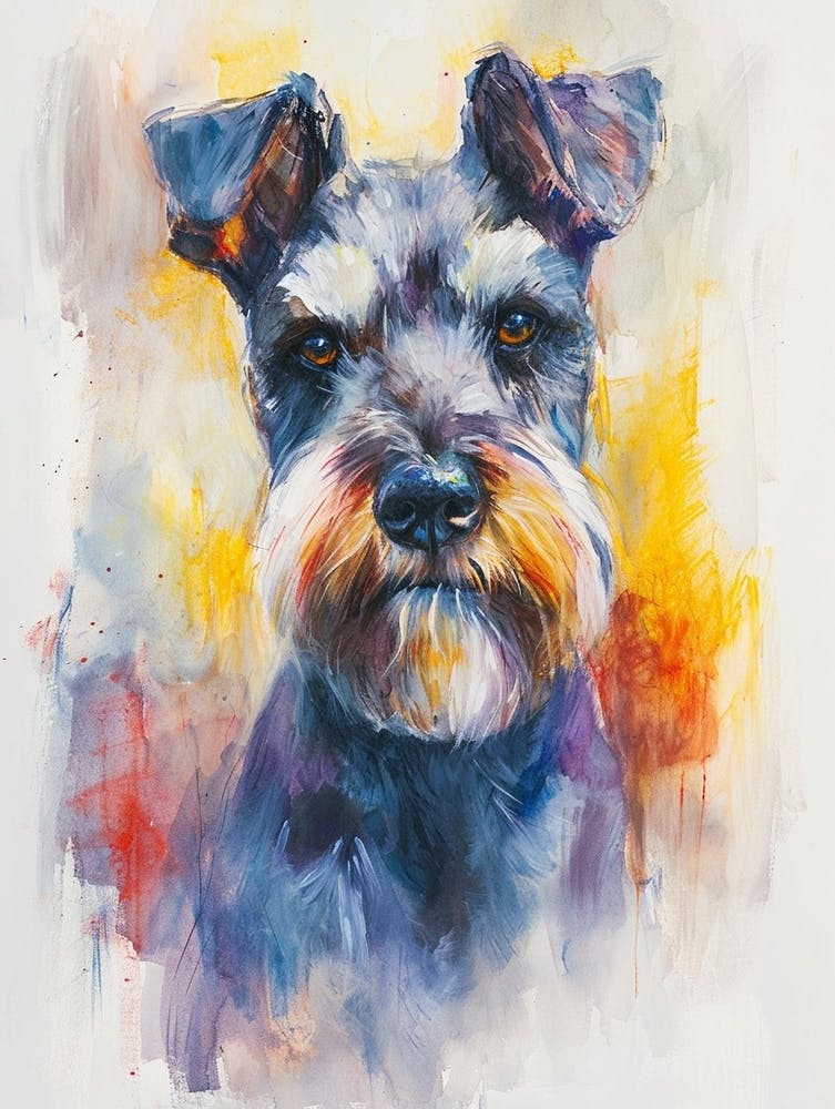 Miniature Schnauzer Watercolor Painting 3