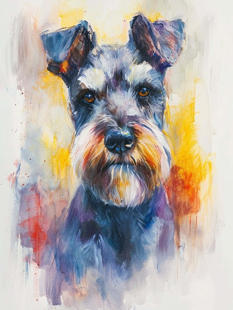 Miniature Schnauzer Watercolor Painting 3
